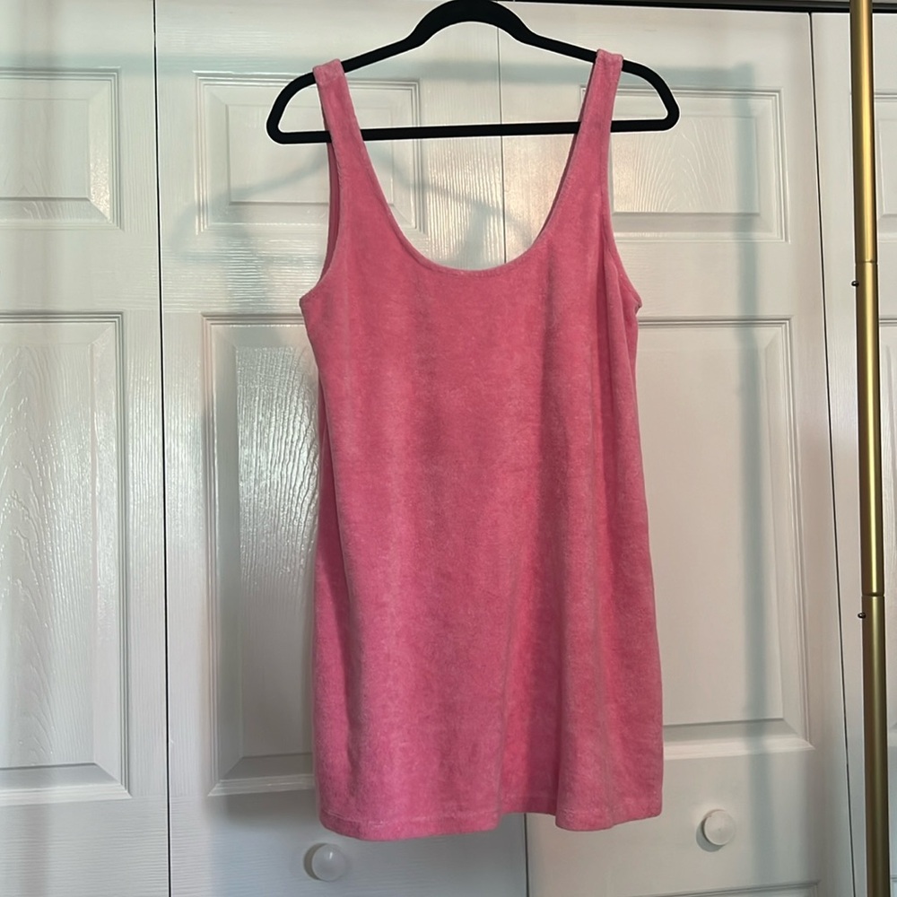 Pink Terri-cloth Beach Coverup